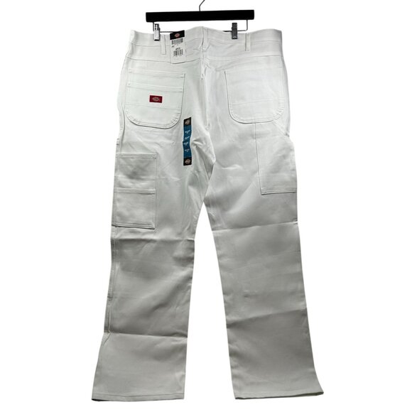 Dickies Pants Mens Double Knee Utility Carpenter 40 x 32 White Loop-Free NWT - Picture 2 of 10